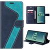 Case for Samsung Galaxy A15 5G-4G, Shockproof Leather Effect with Card Holder and Stand, with Stylish Blue Pattern