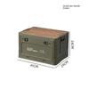 Side Door with Wheels Folding Box Camping Outdoor Wooden Lid Storage Box Clothes and Books Storage Box Trunk Stall Box