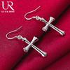 Серьги-подвески в виде креста из стерлингового серебра 925 пробы, модные свадебные украшения