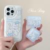 Zhitai Cartoon iPhone 15 Case, Compatible with Apple 14 & Huawei P30, Includes Air Cushion Earphone Cover for 2nd/3rd Gen.
