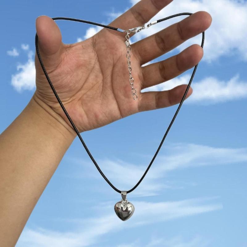 European and American Jewelry Simple Love- Pendant All-match Clavicle Chain Novel Wax Line Cold Wind Necklace for Girl