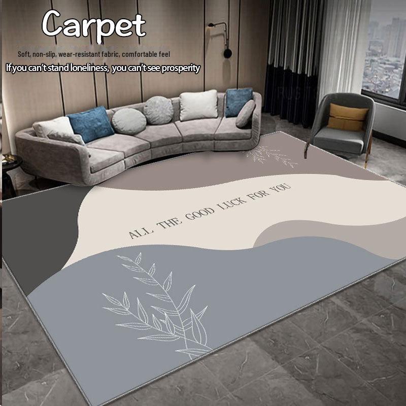 Серый геометрический роскошный ковер для гостиной – Simple Light Series Floor Mat