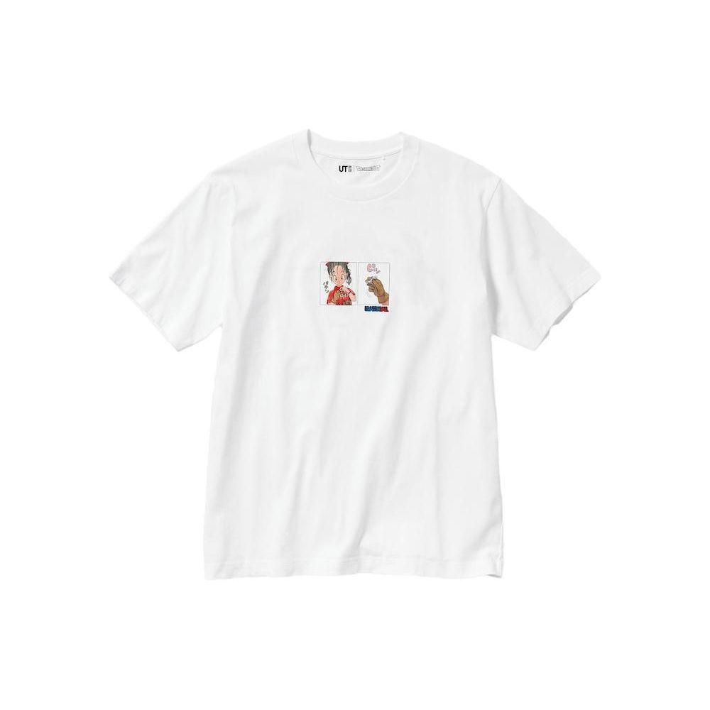 Uniqlo X Dragon Ball Коллаборация SS23 Графический принт персонажа Футболка с коротким рукавом Унисекс Топы Белый 461874-00