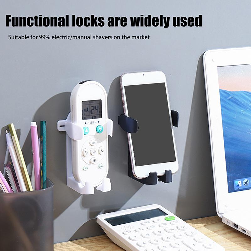 Пластиковая настенная подставка для бритвы, самоклеящаяся, без перфорации, держатель для бритвы, экономящий место, регулируемый держатель для электрической зубной щетки