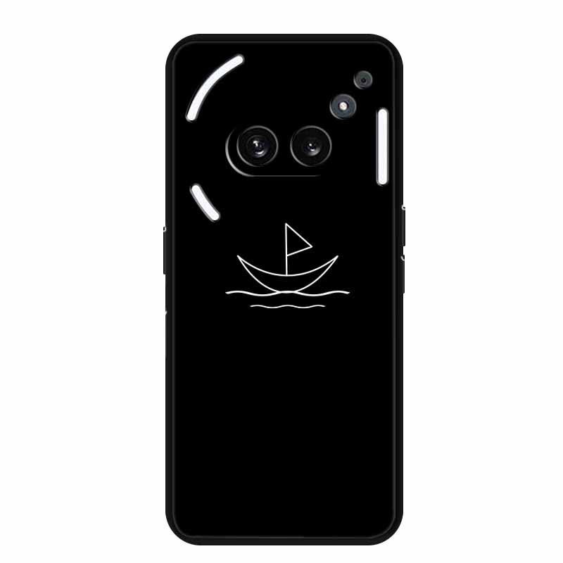 Чехол-бампер Nothing Phone 2A, светящийся в темноте, из мягкого черного ТПУ, с простым дизайном в виде линии