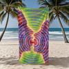 Towel Textile Bathrobe Beach Grey Quick-Drying Alex Lightweight Portable Camping Trippy Swim Pool Psychedelic Travel