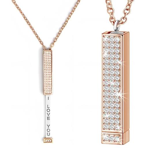 Ожерелье со скрытым посланием «Я люблю тебя» Ожерелье со скрытым секретным посланием Регулируемое