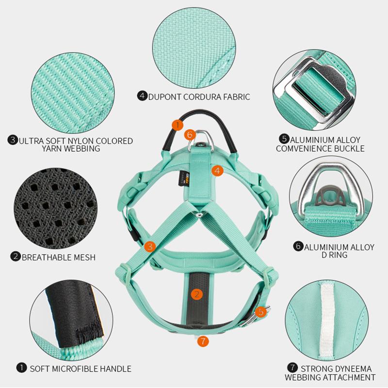 Шлейка для собаки, не тянущая, светоотражающая, для маленьких, средних и больших собак, взрывозащищенная жилетка-шлейка, регулируемые дышащие нагрудные ремни для собаки
