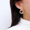 Women Fashion Simple Double Twisted Ring Personality Cold Wind Thread Business Earrings