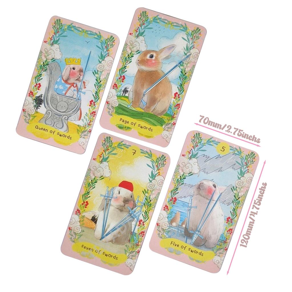 Таро «Пухлый кролик» 12*7 см. Колода из 78 карт с милыми кроликами. Жесткая упаковка 2,75 х 4,75 дюйма.