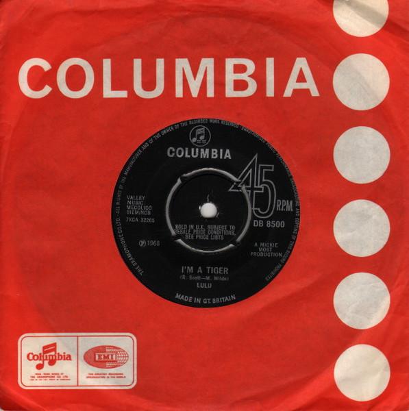 7-дюймовая пластинка LULU - Я тигр DB8500 Columbia 1968 Великобритания Поп Б/У