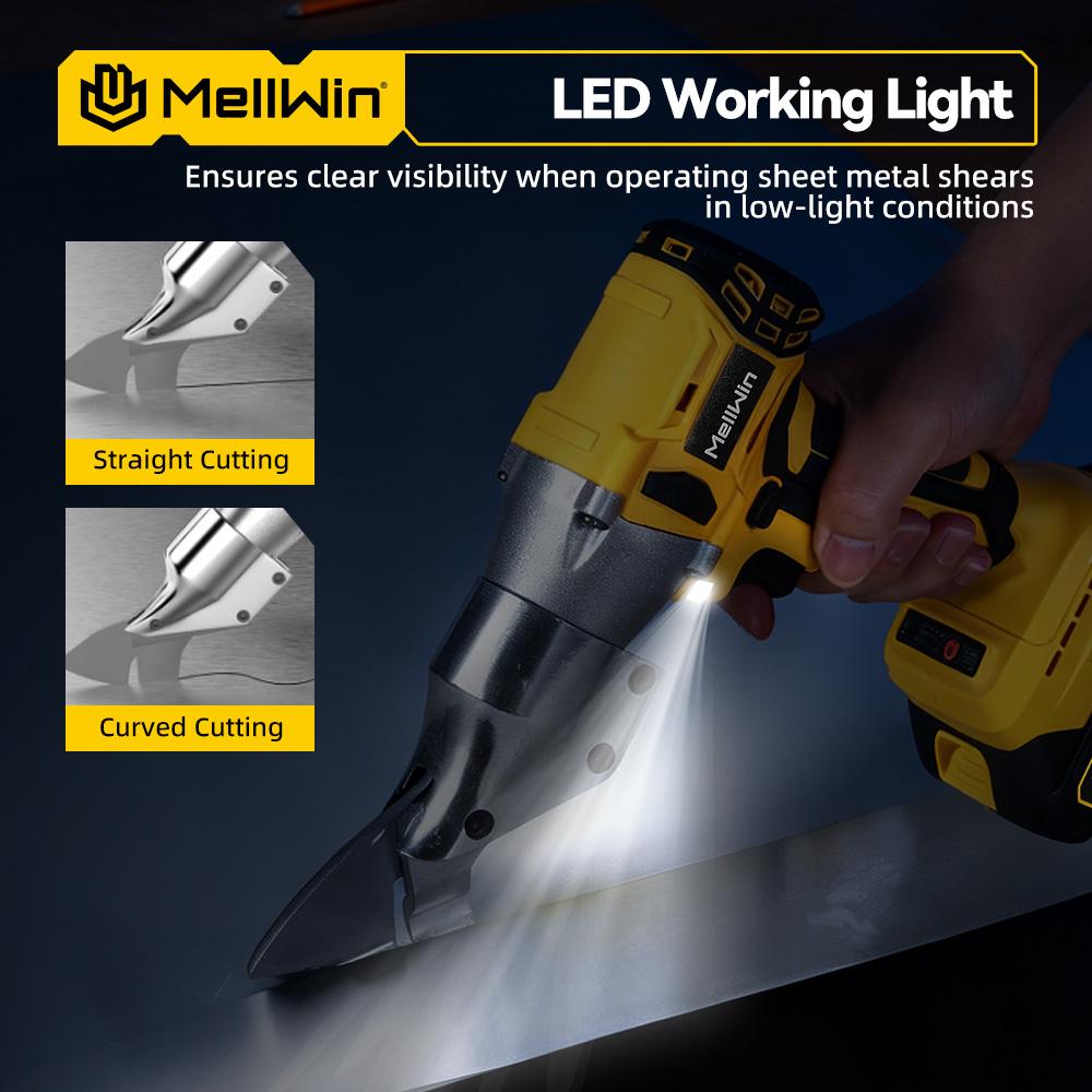 MELLWIN 1800 Вт Бесщеточные Электрические Ножницы Аккумуляторные Электрические Ножницы по Листовому Металлу Домашние Многофункциональные Ножницы Инструменты Для Аккумулятора Makita 18 В Штифтовое Крепление