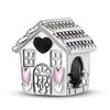 The Home Charms Beads 925 Sterling Silver Lovely House Dangle Fitfashionbracelet Necklace Diy Jewelry