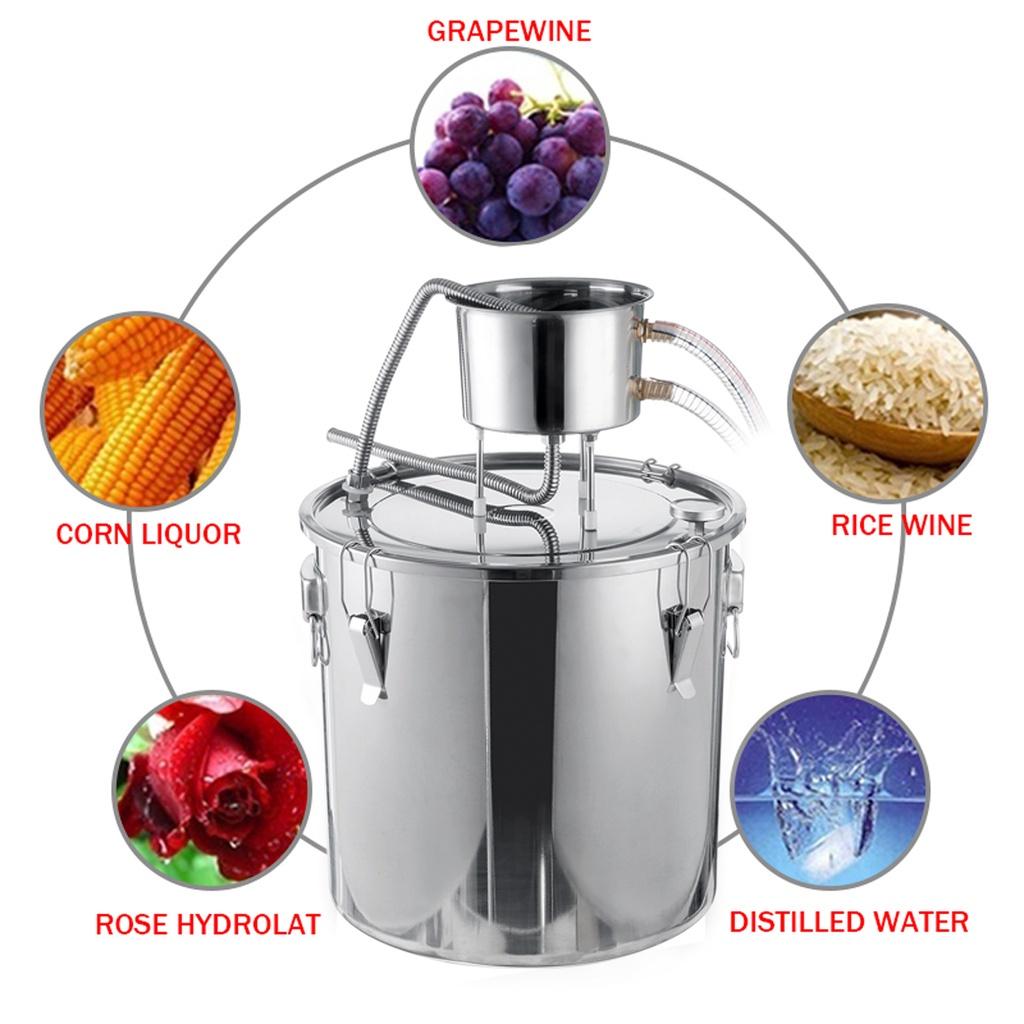 50/35/22/11L Alambic Moonshine Alcohol Stainless Still Copper DIY Home Brew Water Wine Essential Oil Brewing Distiller