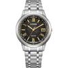 Мужские часы Citizen Exceed CB1144-60E, на солнечной батарее, радиоконтролируемые, титановые, для бизнеса, водонепроницаемые, с датой, черные с золотом