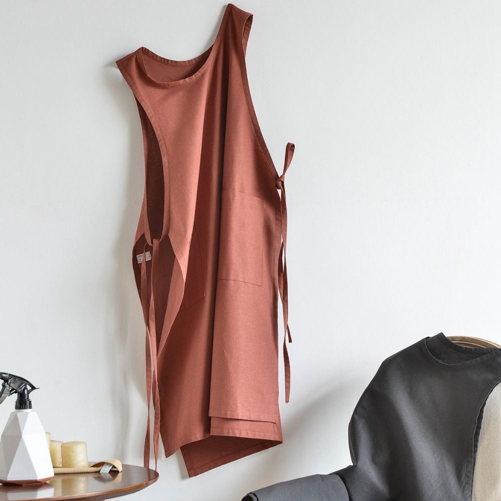 Pure Cotton Waterproof Apron Japanese Korean Style Chef Apron Durable Sleeveless Apron  Hairdresser