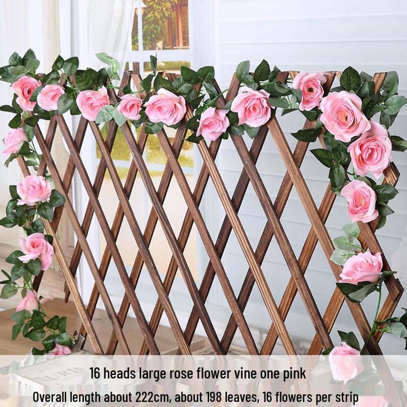 Искусственная розовая лоза для декора труб кондиционера и лестницы