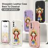 Slim Skin Feeling PU Leather Cute Cartoon Luffy Phone Cover for Infinix VIVO OPPO Reno Realme Huawei Nova Honor Smartphone Case