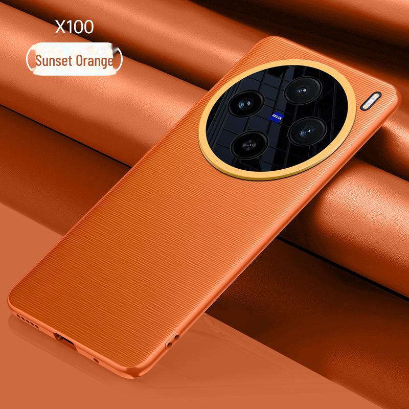 High-End Plain Leather Case for Vivo X100 and X100 Pro