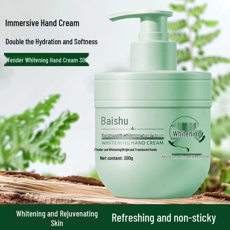 Autumn/Winter Baishu Soft Whitening Hand Cream 300g - Non-Greasy, Hydrating, and Refreshing for Tender Skin.