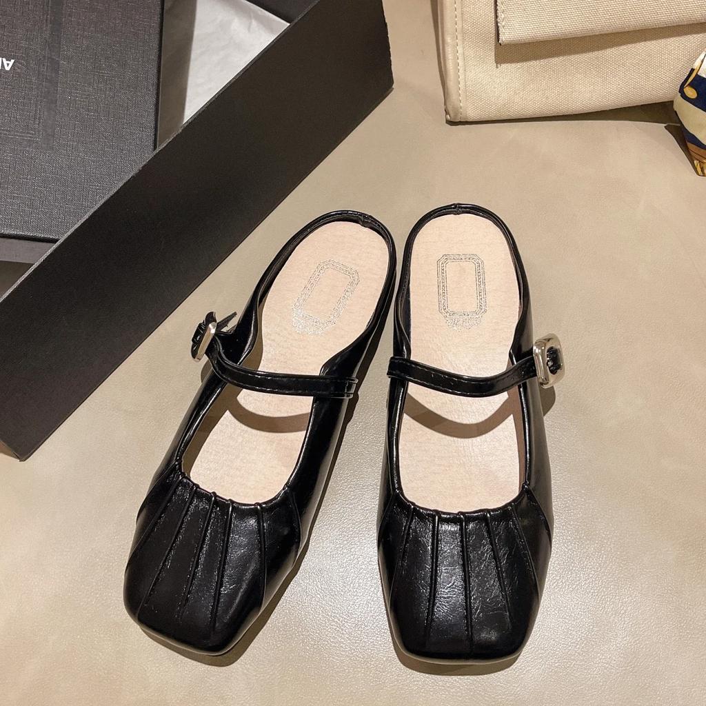 Обувь женская женские тапочки шлепанцы закрытый носок лоферы модные мягкие плоские повседневные резиновые ПУ ажурные базовые лоферы мюли женская обувь