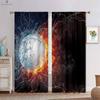 Футбол регби в воде и огне 3D печатная кармашек для спальни гостиной кухни декоративная занавеска 2 шт.