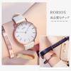 Часы RORIOS с простым кожаным ремешком и дисплеем даты, кварцевые аналоговые водонепроницаемые модные повседневные часы для студентов колледжей и банкетов для бизнеса для женщин