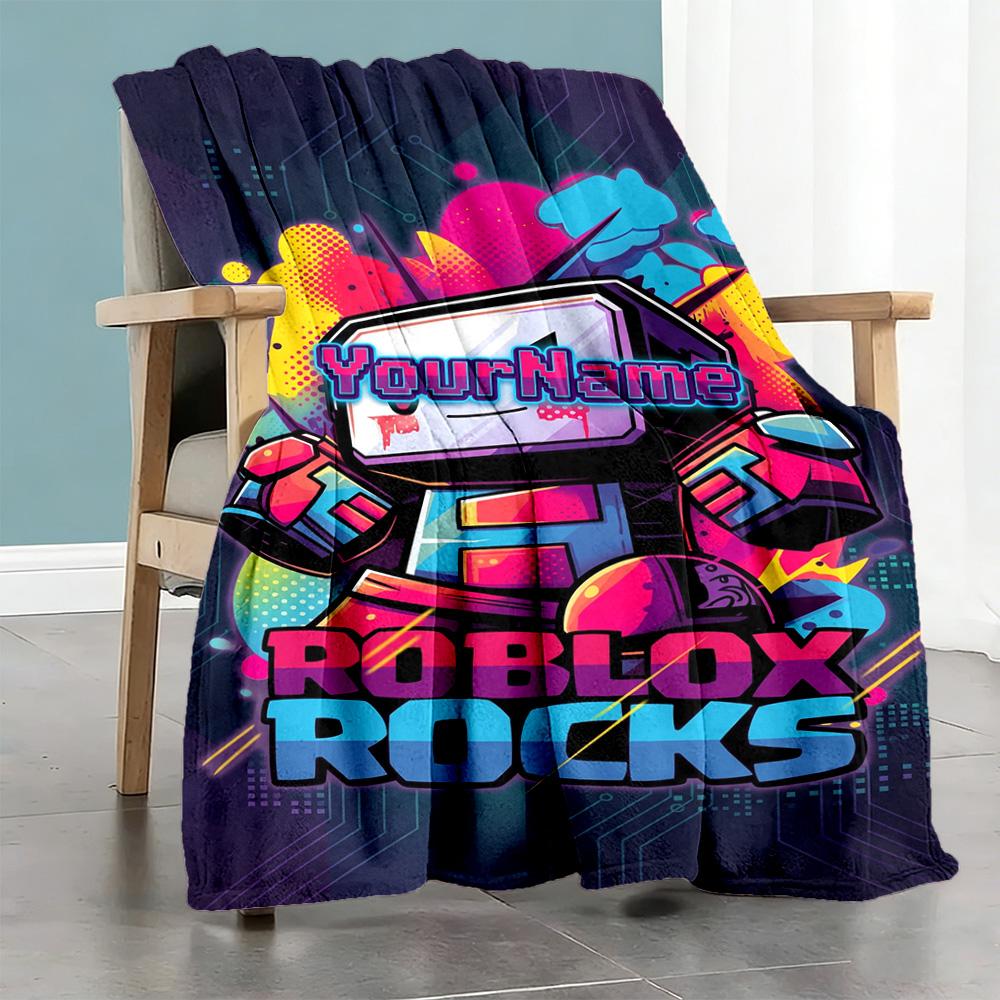 Roblox 121 Customize Text Blanket Throw Personalized Blanket Durable Comfort Perfect for Livingroom Bedding Office Home Decor