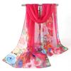 Silk Scarves, Women's Printed Chiffon Summer Shawls, Sun Protection Decorations for Beaches