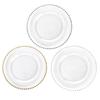 Gold-Edged Glass Beaded Salad Plate for Weddings and Banquets