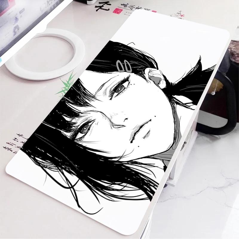 Art Pretty Comic Black White Girl Mouse Pad Dark Girls Gamer Computer Laptop Gaming Pc Accessories Keyboard Laptop Desk Mats