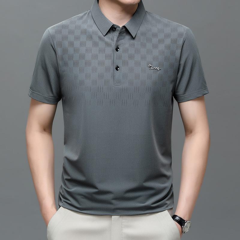 Футболка с коротким рукавом, мужская, свободного покроя, из шелка, с коротким рукавом