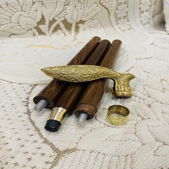 Wooden Walking Stick Dismantle Into Three Parts Premium Brass Walking Stick A Unique Gift For Gentlemen