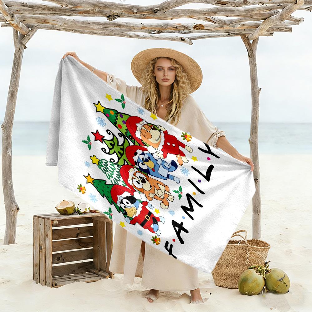 Christmas Friends Beach Towel Soft Durable Quick-Dry Comfortable Lightweight