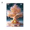 Картина со стразами 5D Дерево Луна Пейзаж Полная дрель Блестящие стразы Вышивка Красочные DIY Художественные ремесла Ручная работа Украшение стен дома Горный хрусталь