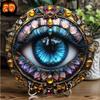 2d Flat 20*20cm, Vintage-Inspired Circular Wooden Sign with Eye Design, Perfect for Home, Garden, or Bedroom Decor, Decorative Wall Poster