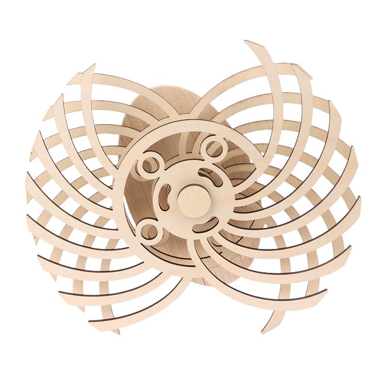 Handmade Retro Kinetic Sculpture Moving Kinetic Wall Art Wooden Windmill Reversal Statue For Living Room Home Decor Crafts