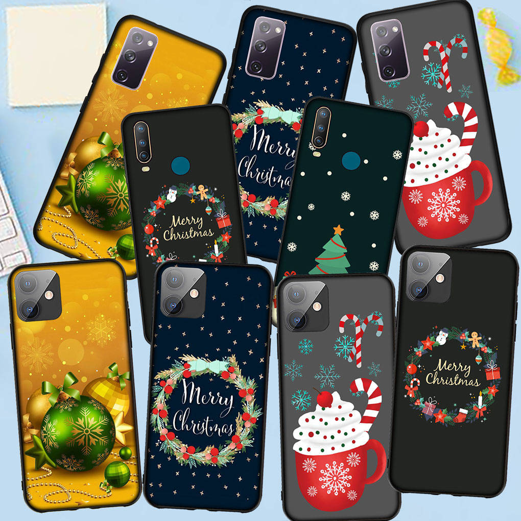 Чехол для телефона Samsung Galaxy S25 S24 S23 iPhone 16 15 Xiaomi Redmi Note 14 13 12 16E 11 Pro Max OPPO Moto Huawei Deer Snow Merry Christmas Tree Cover
