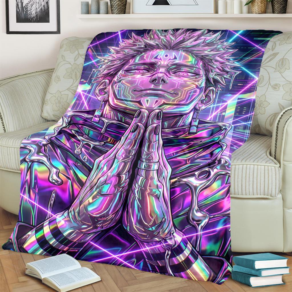 Soft Warm Jujutsu Kaisen Flannel Blanket for Bedrooms, Sofas, Beds, Chairs, Picnics and Travel