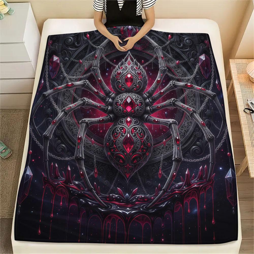 1Pc Enamelinsects Print Flannel Blanket, High quality Comfortable for All Seasons, Home Decor, Warmth and Comfort, Perfect for Christmas Gifts