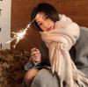 New Solid Color Thickened Warm Scarf Women's Winter High Sense White Versatile Lazy Fringed Shawl Scarf