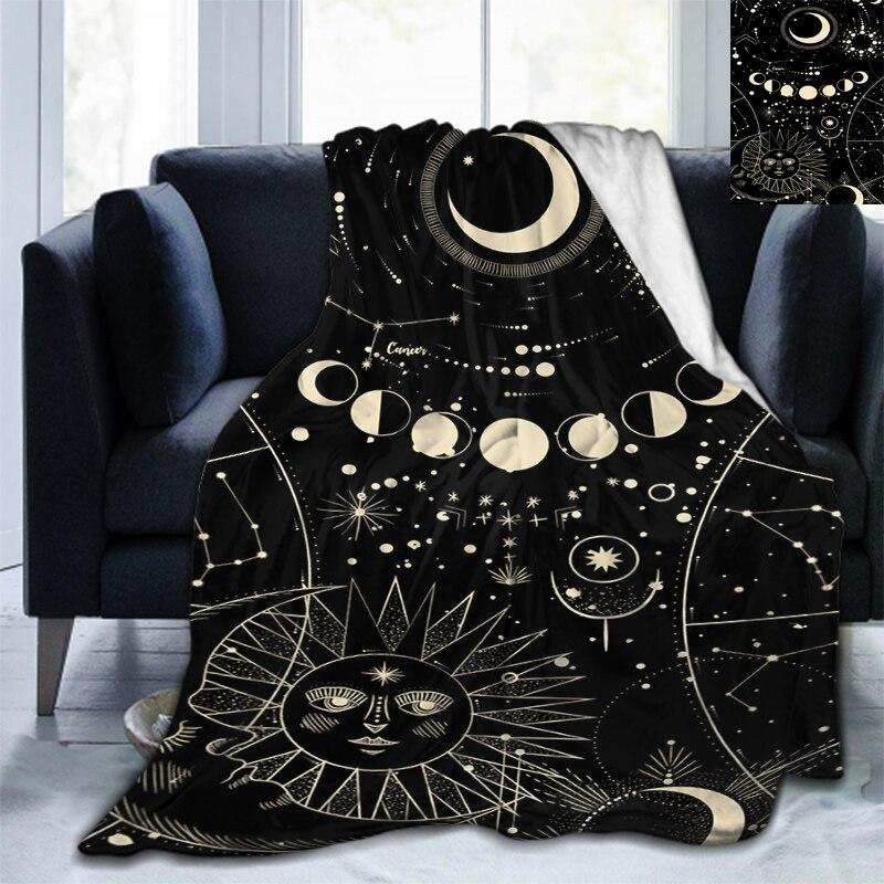 Мягкое фланелевое одеяло с черепом Сатаны и котом, всесезонное легкое теплое одеяло для гостиной/спальни