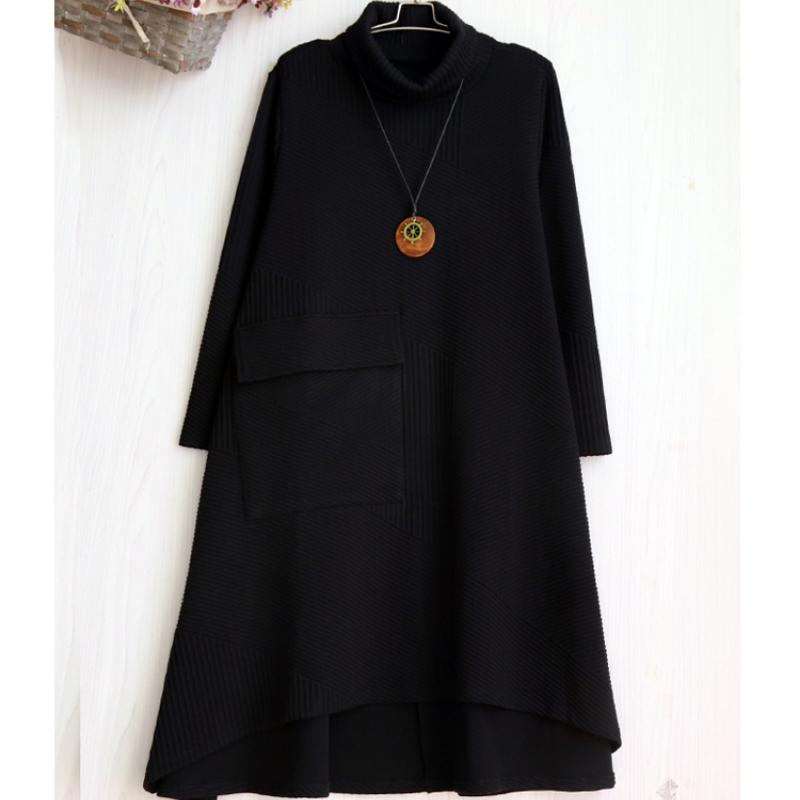 Весна Осень Зима Новые Модные Платья Женские Повседневные Элегантные Винтажные Большие Размеры Свободные Офисные Длинные Рукава Миди Длинные Макси Платья M-2XL