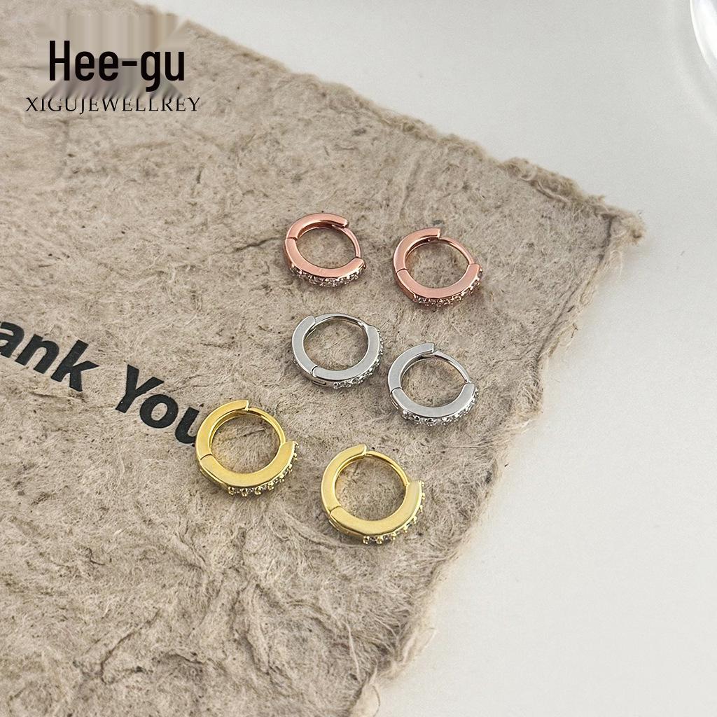Серьги-кольца Higu из серебра 925 пробы, простые геометрические круглые для женщин