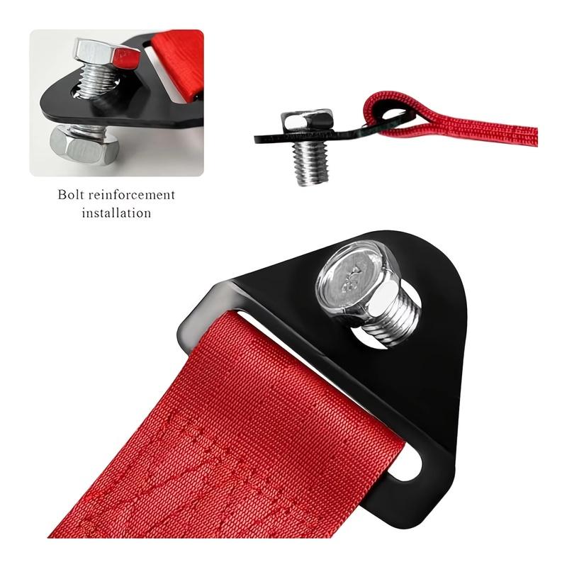 1pc Universal High Strength Car Colored Tag Towing Strap Towing Rope Ribbon Car Decoration Towing Rope Bumper Towing Strap