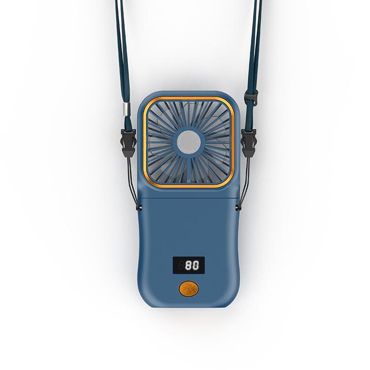 Portable USB Neck Fan: Foldable, Three-Speed, Long Battery Life, Digital Display - Ideal for Desktop and Outdoor Use.