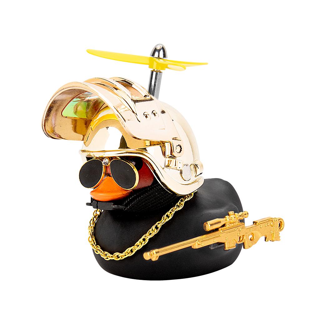 Motor Accessories Yellow Duck with Helmet for Bike Without Lights Auto Car Accessories Duck In The Car Car Interior Decoration