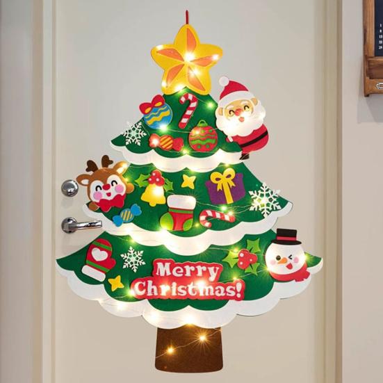 Рождественская елка из фетра своими руками для малышей Большая светящаяся рождественская елка со звездой Санты