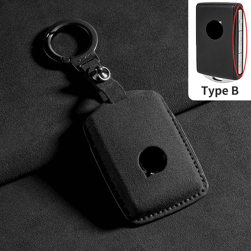 For Volvo S60 S90 XC40 XC60 XC90 V60 V90 T6 T8 Suede Car Smart Remote Key Case Cover Protector Auto Shell Decorative Accessories