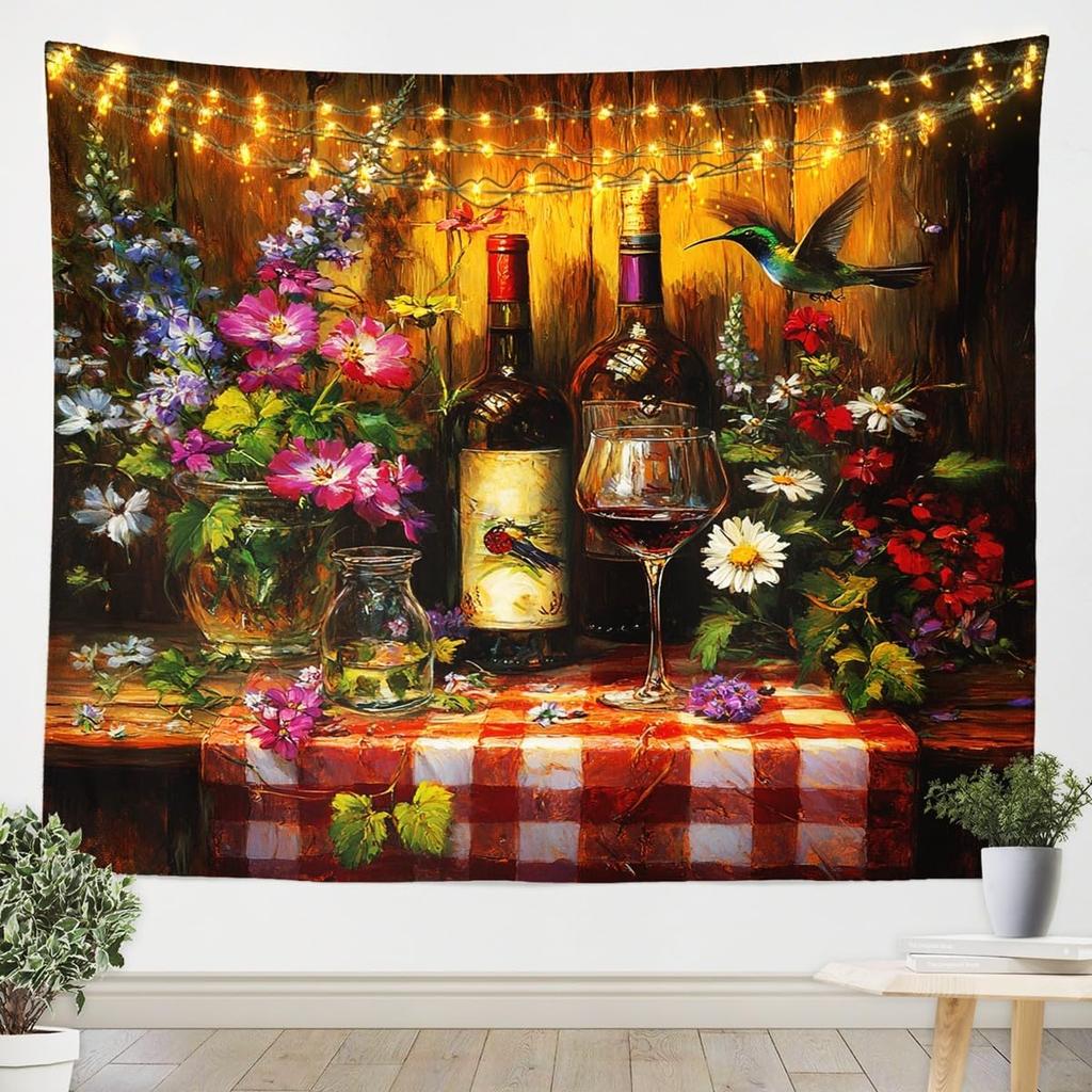 Geisha TapestriesJapanese Kimono MtFuji Tapestry For BedroomRomantic Pink Cherry Blossom Wall Tapestry For Girls WomenRed
